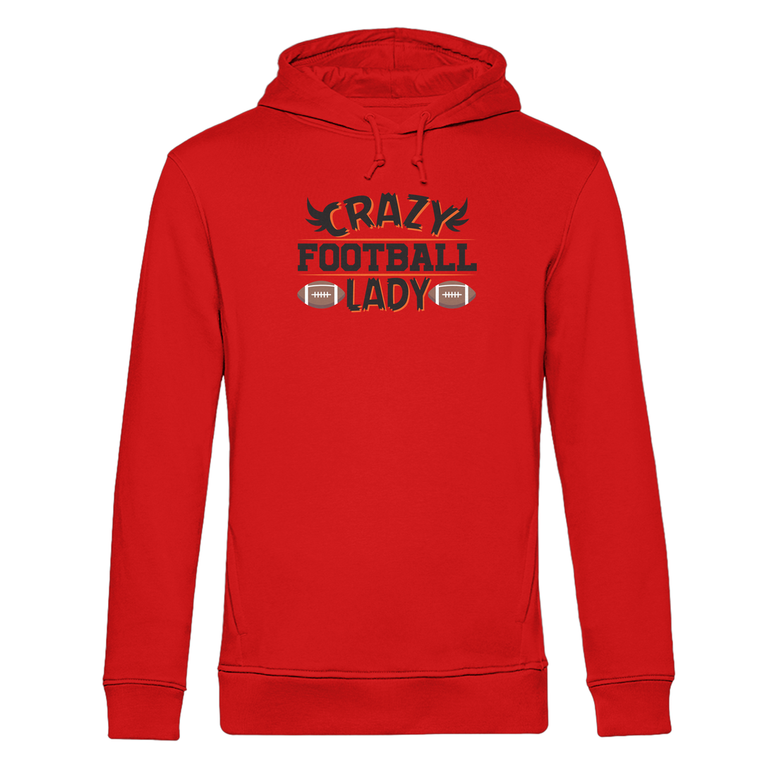 Crazy Football Lady - Organic Hoodie B&C
