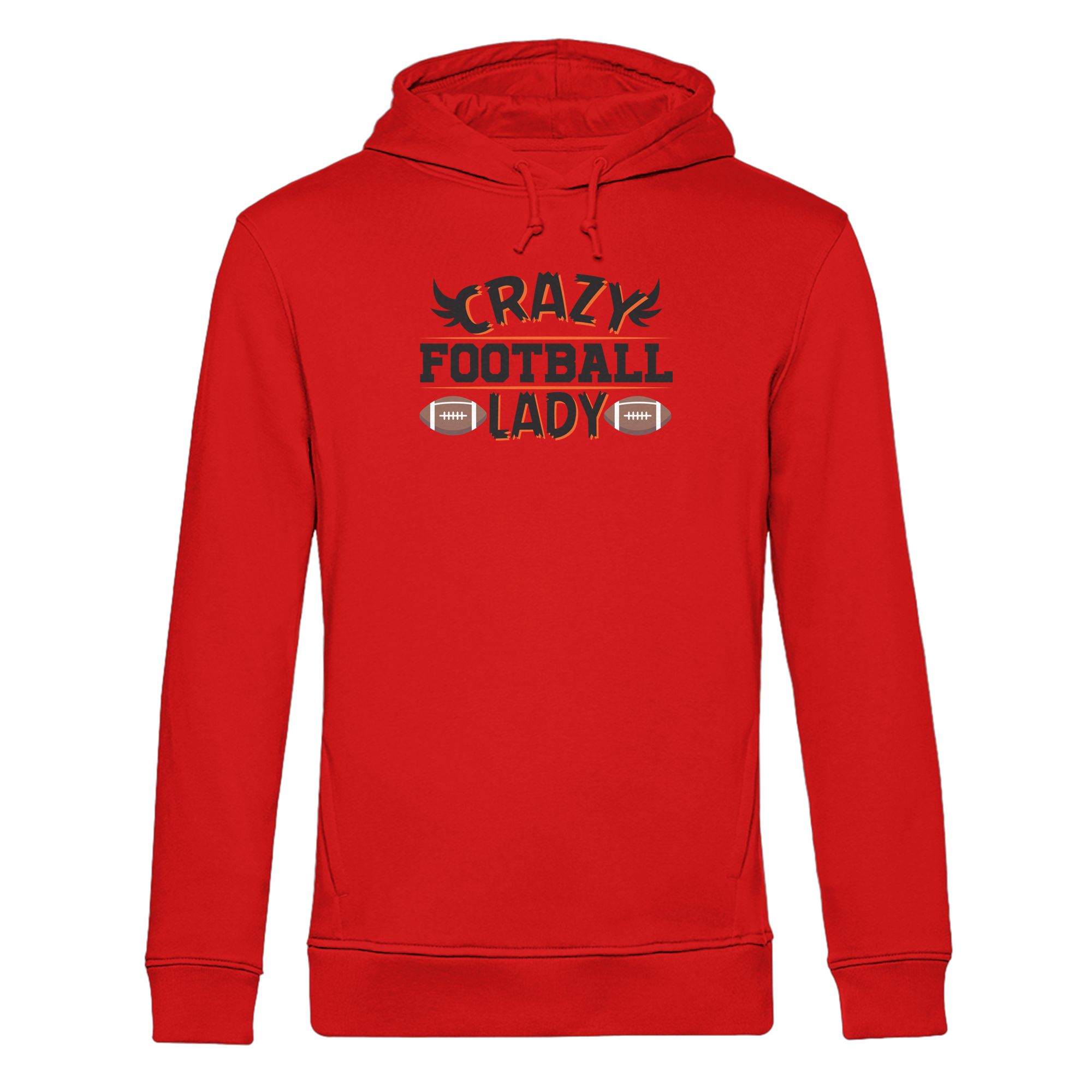 Crazy Football Lady - Organic Hoodie B&C
