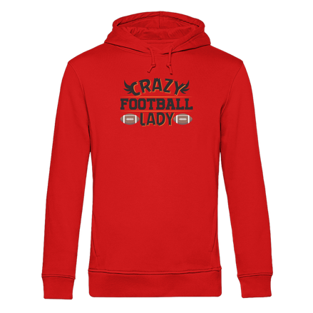 Crazy Football Lady - Organic Hoodie B&C