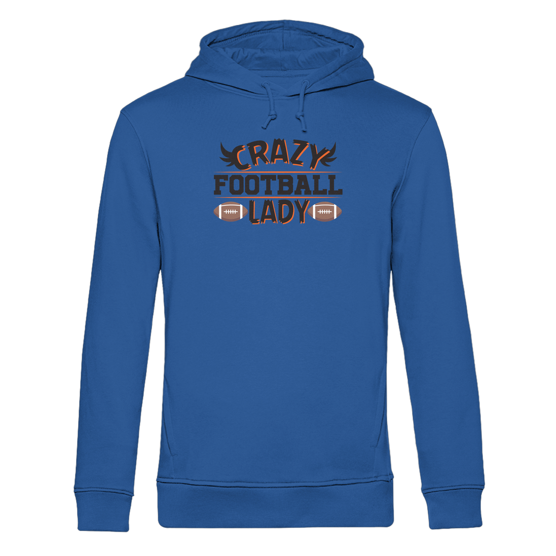 Crazy Football Lady - Organic Hoodie B&C
