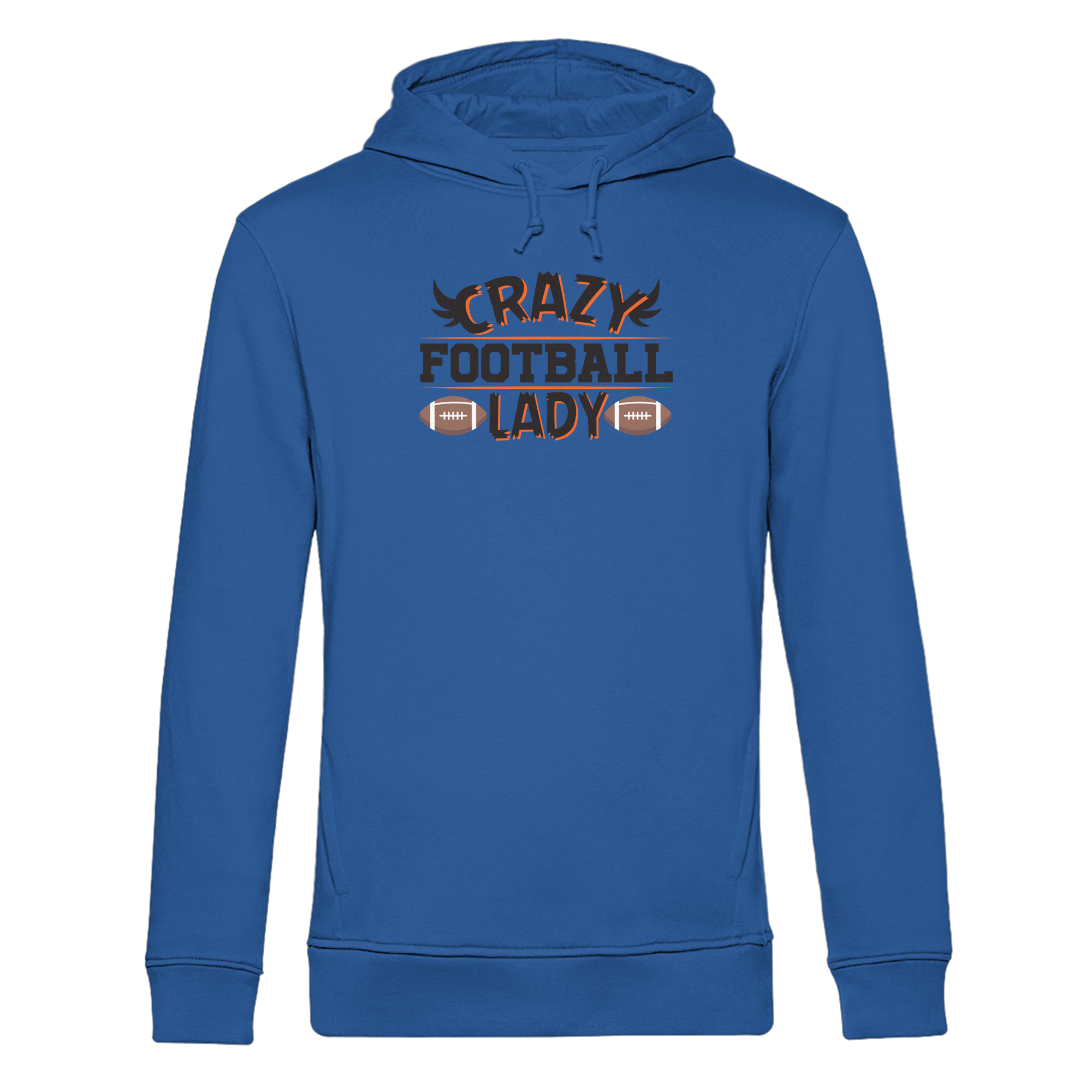 Crazy Football Lady - Organic Hoodie B&C
