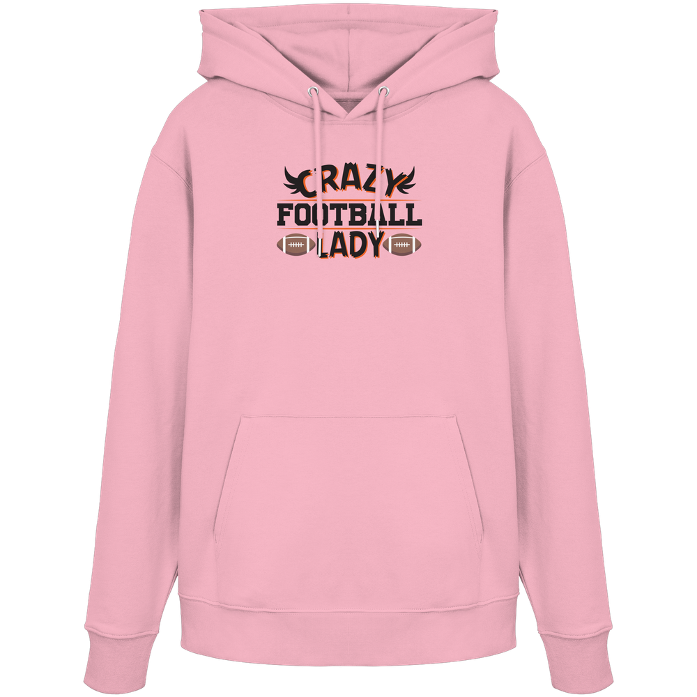 Crazy Football Lady - Organic Hoodie