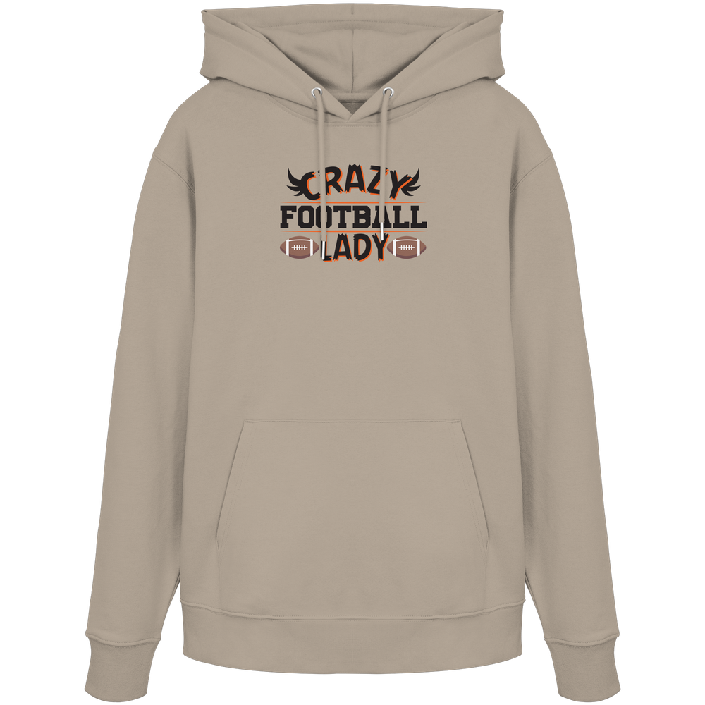 Crazy Football Lady - Organic Hoodie
