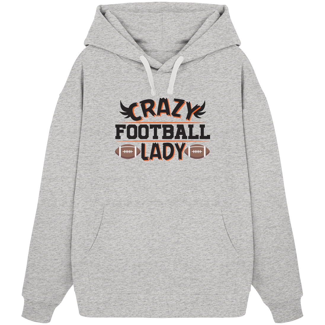 Crazy Football Lady - Organic Oversize Hoodie