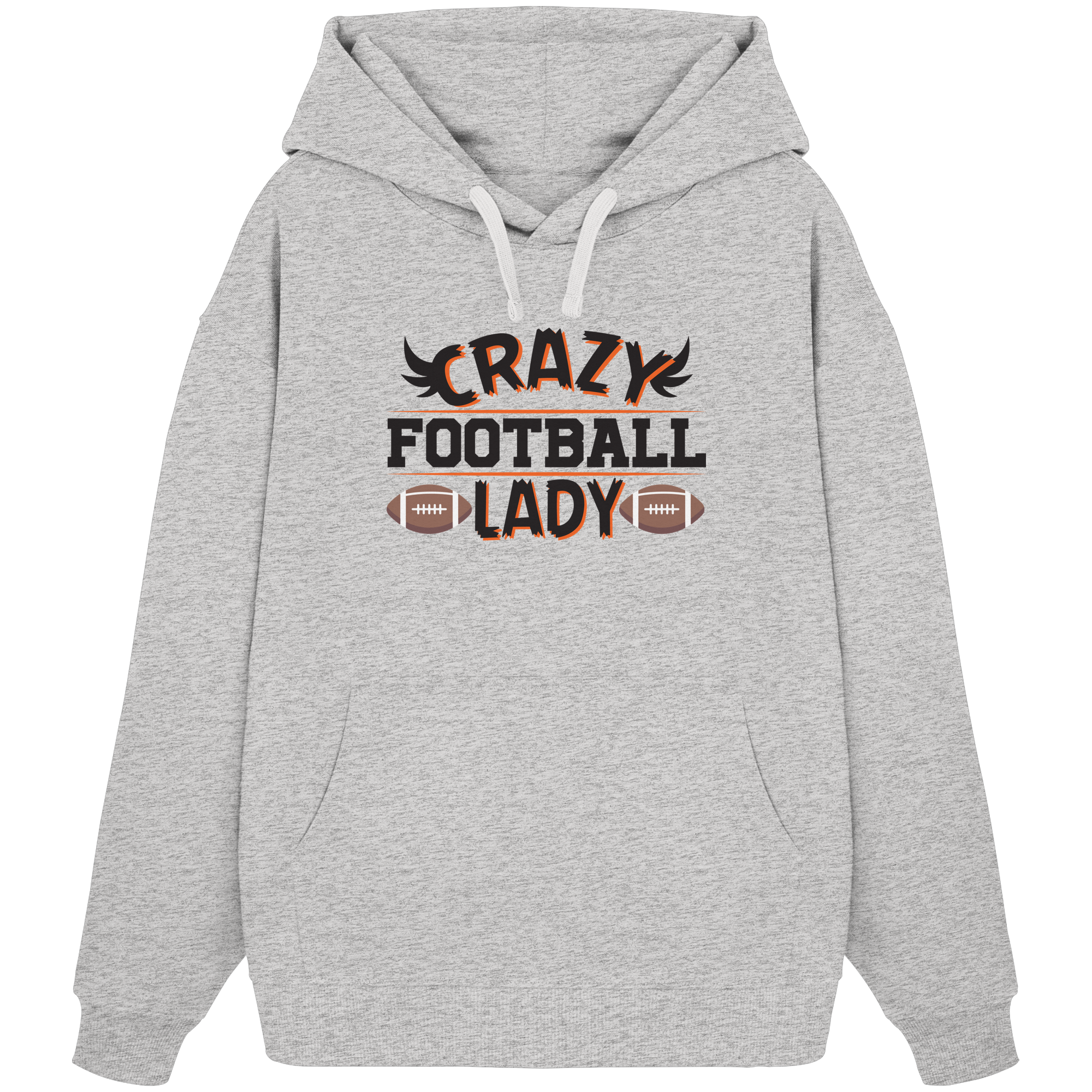 Crazy Football Lady - Organic Oversize Hoodie