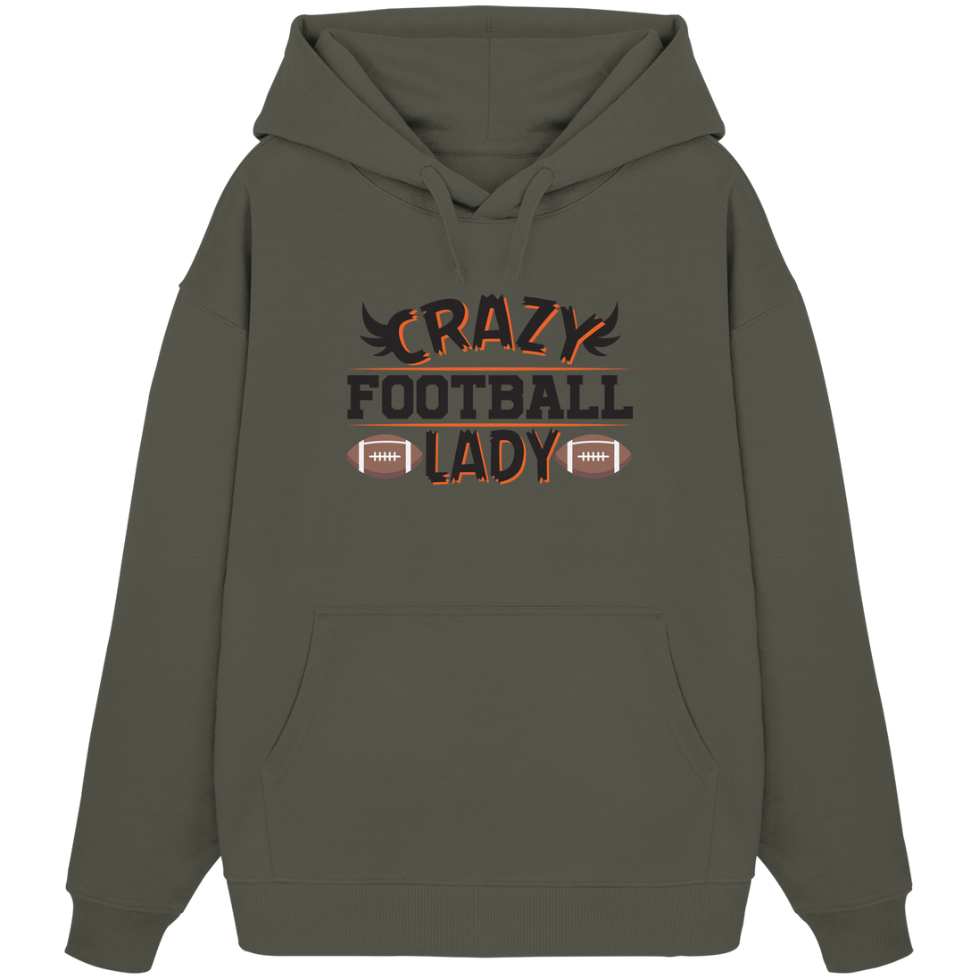 Crazy Football Lady - Organic Oversize Hoodie