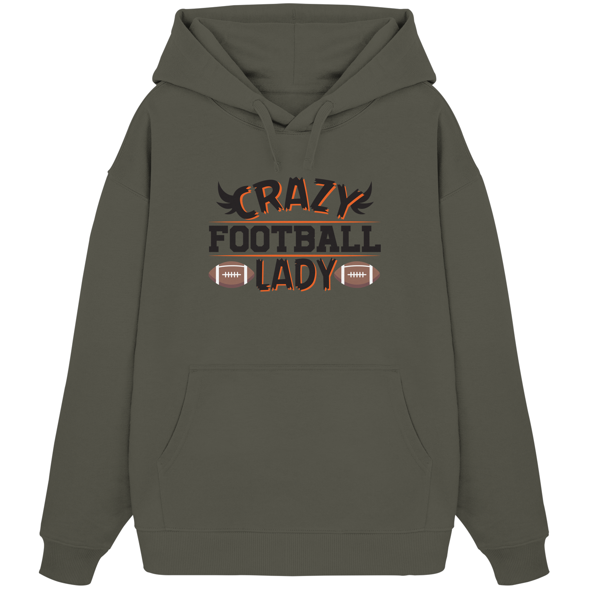 Crazy Football Lady - Organic Oversize Hoodie