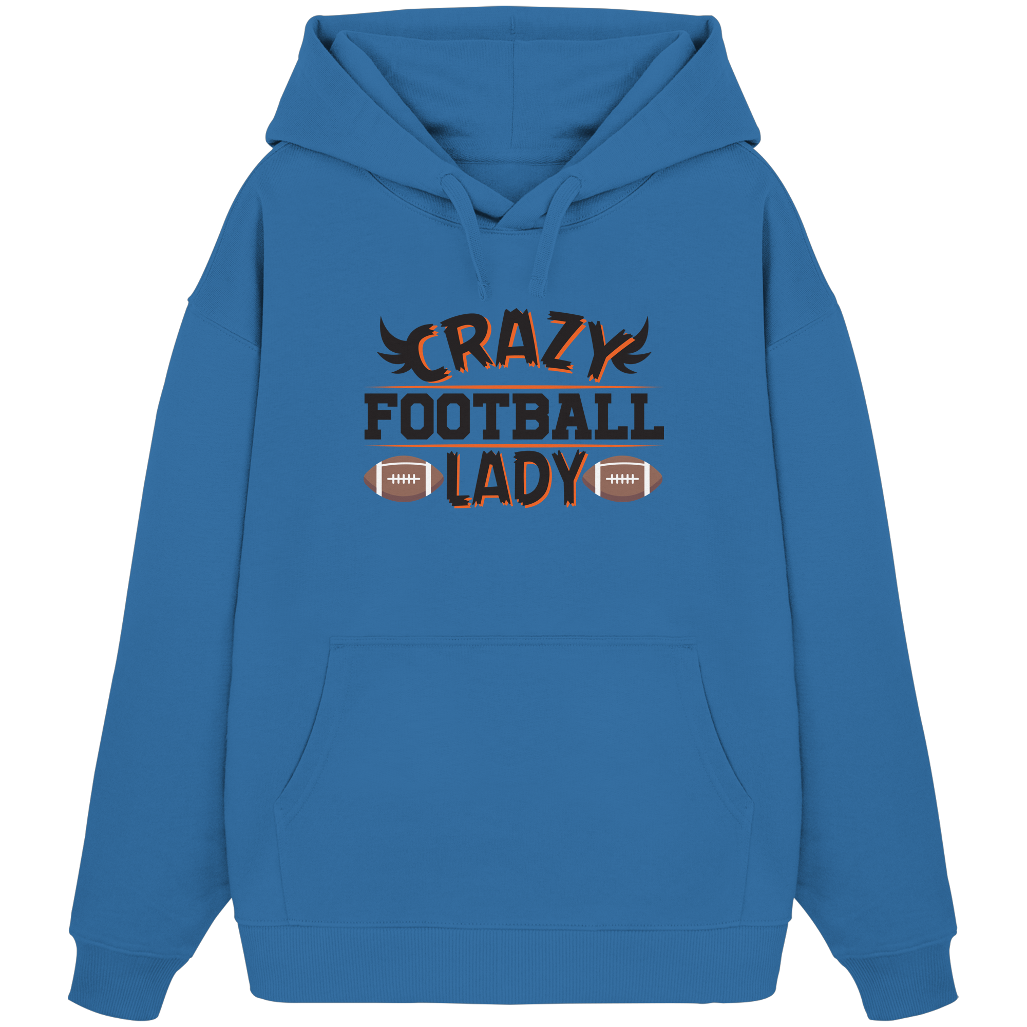 Crazy Football Lady - Organic Oversize Hoodie