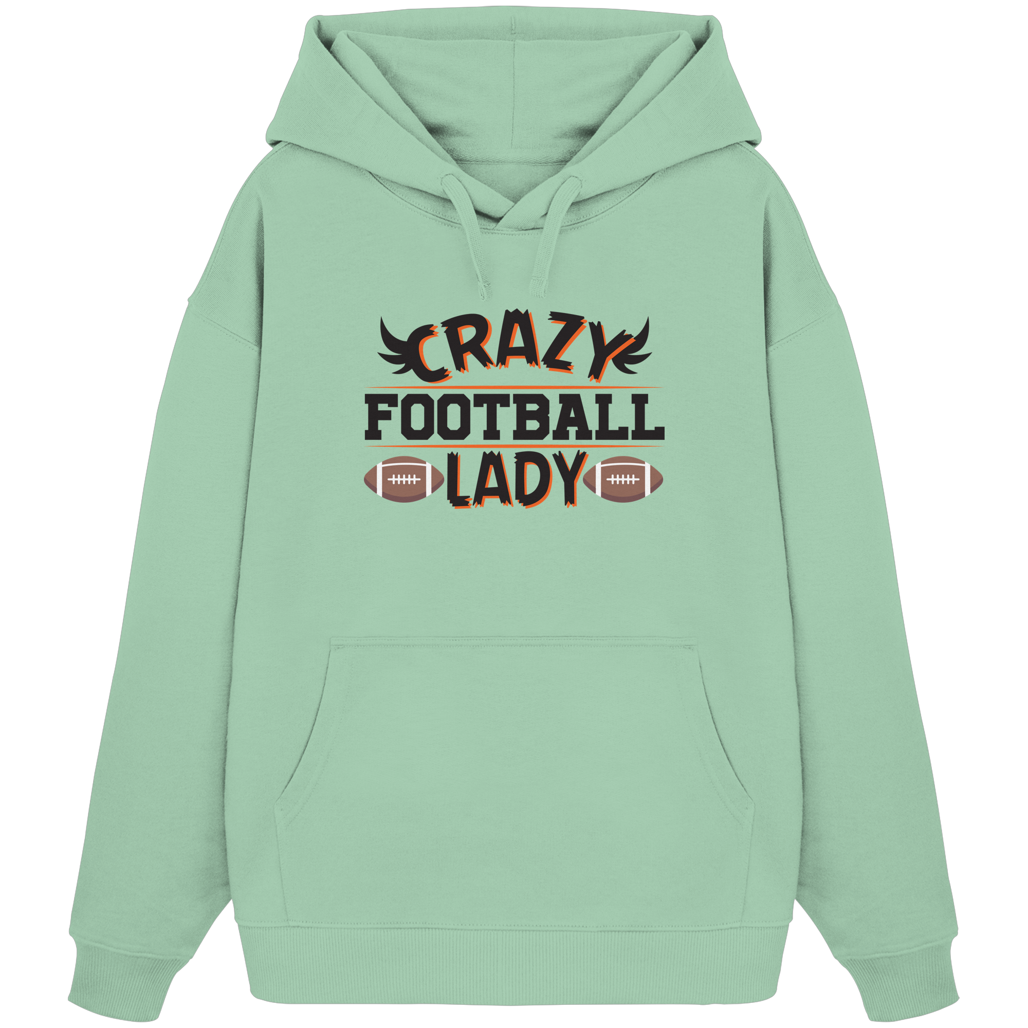 Crazy Football Lady - Organic Oversize Hoodie