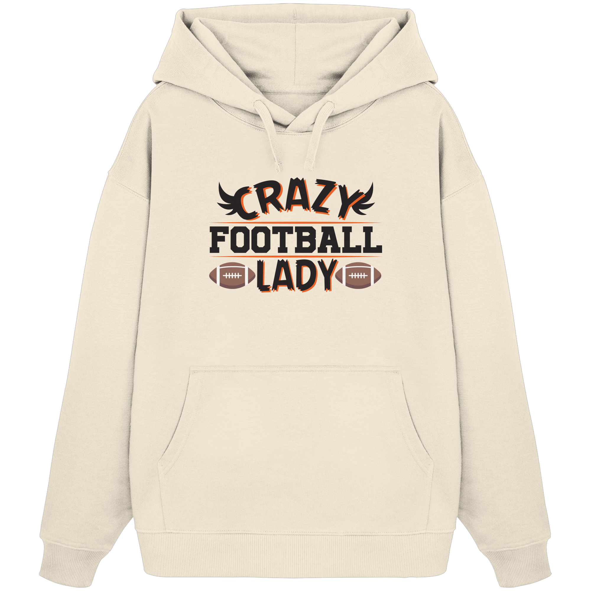 Crazy Football Lady - Organic Oversize Hoodie