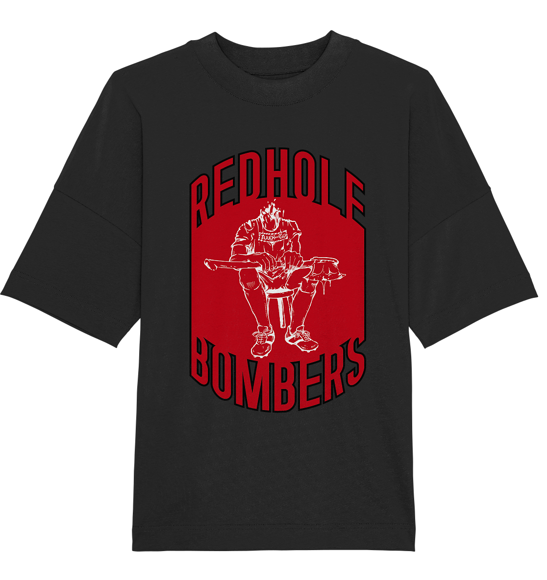 Red Hole Bombers Organic Oversize Shirt