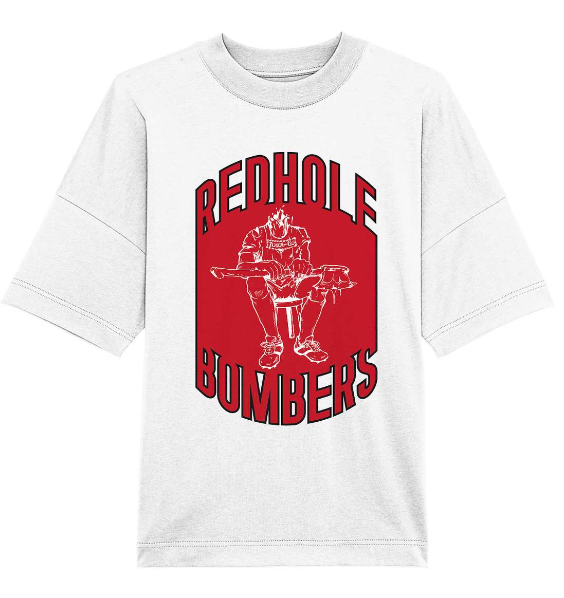 Red Hole Bombers Organic Oversize Shirt