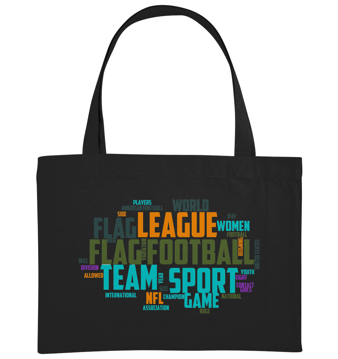 Flag Football Word Bubble - Organic Shopping Bag