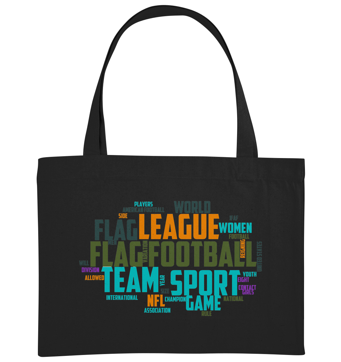 Flag Football Word Bubble - Organic Shopping Bag