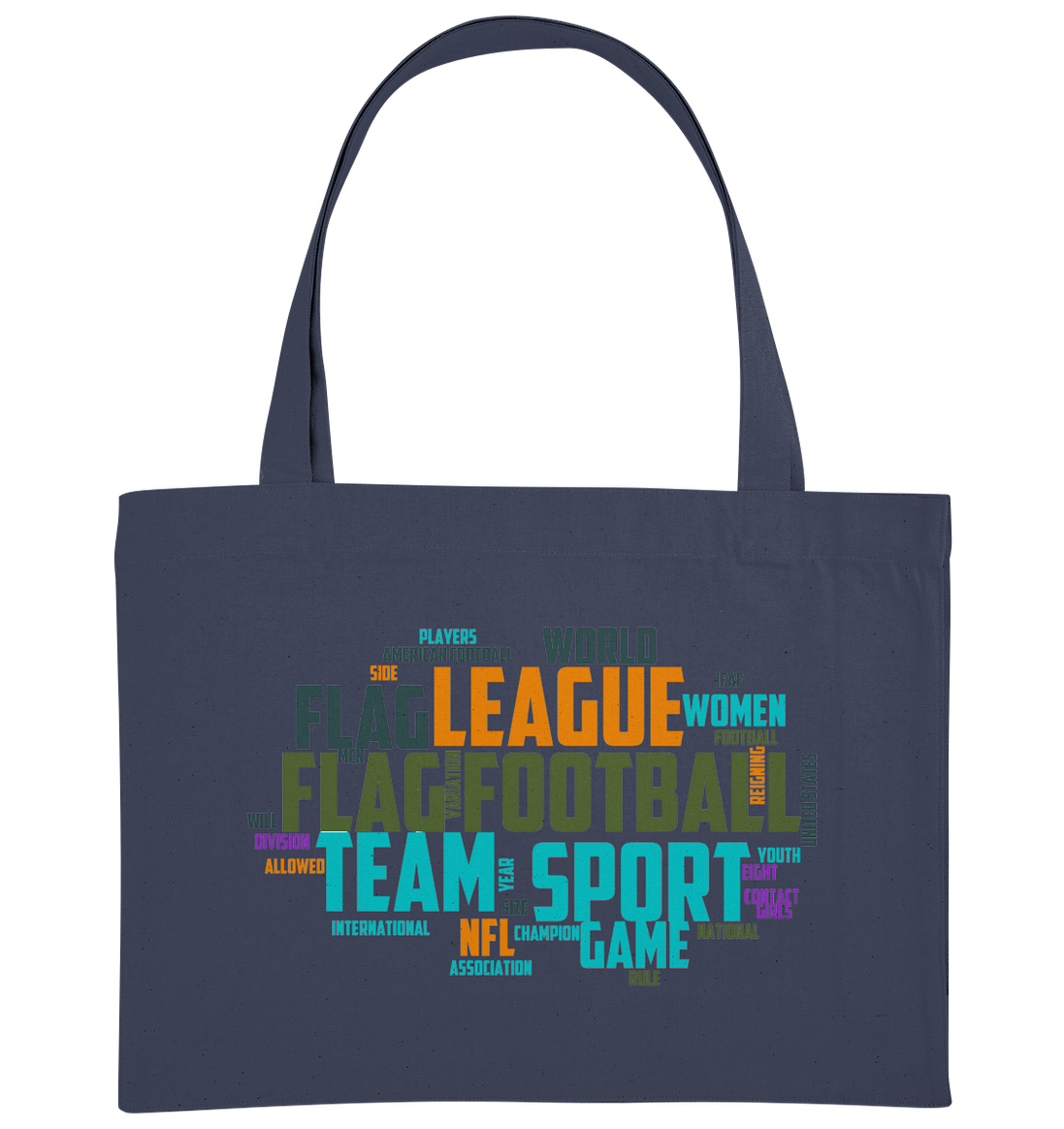 Flag Football Word Bubble - Organic Shopping Bag