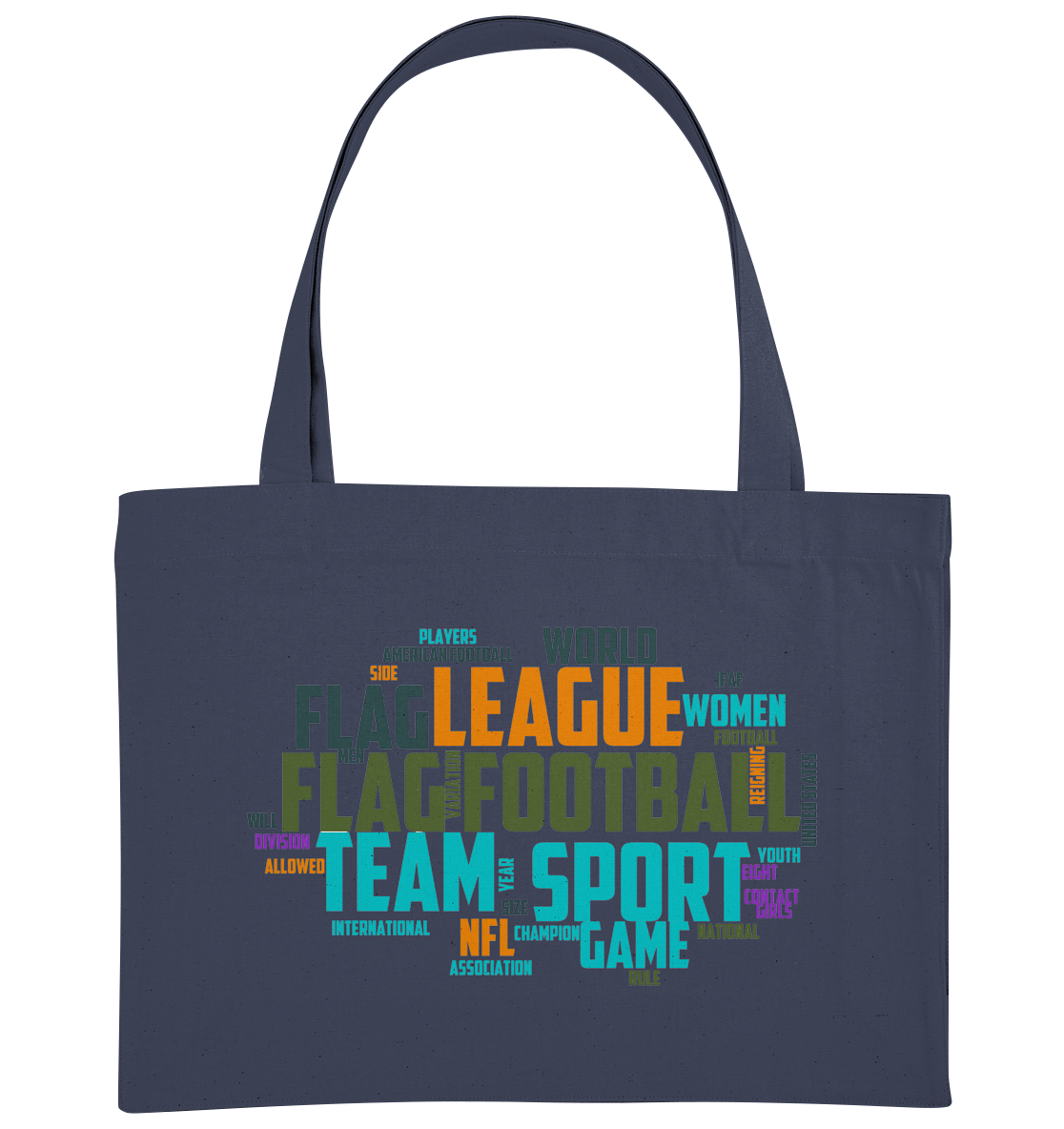 Flag Football Word Bubble - Organic Shopping Bag