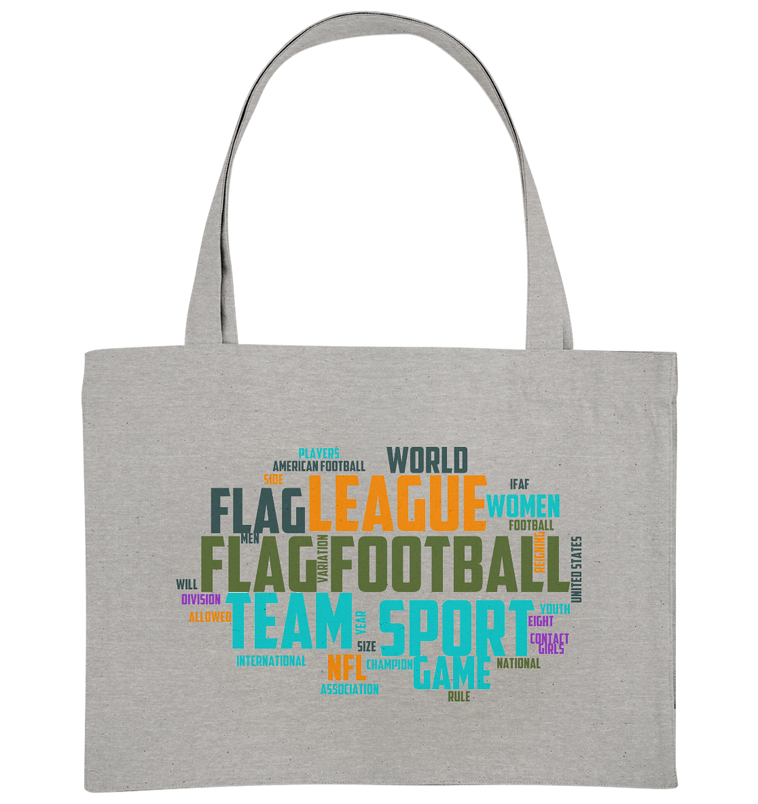 Flag Football Word Bubble - Organic Shopping Bag