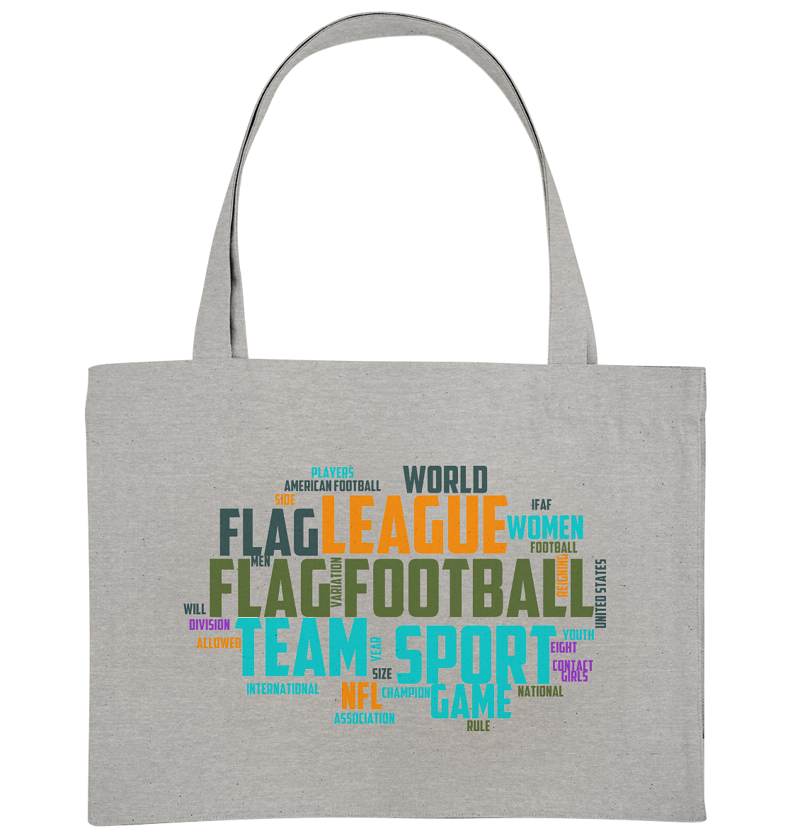 Flag Football Word Bubble - Organic Shopping Bag