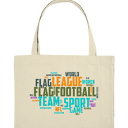 Flag Football Word Bubble - Organic Shopping Bag