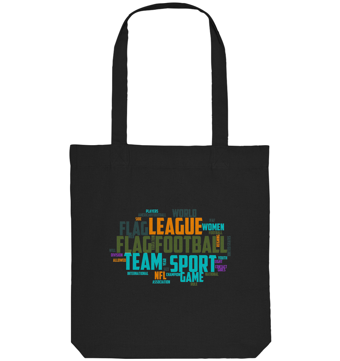 Flag Football Word Bubble - Organic Tote-Bag