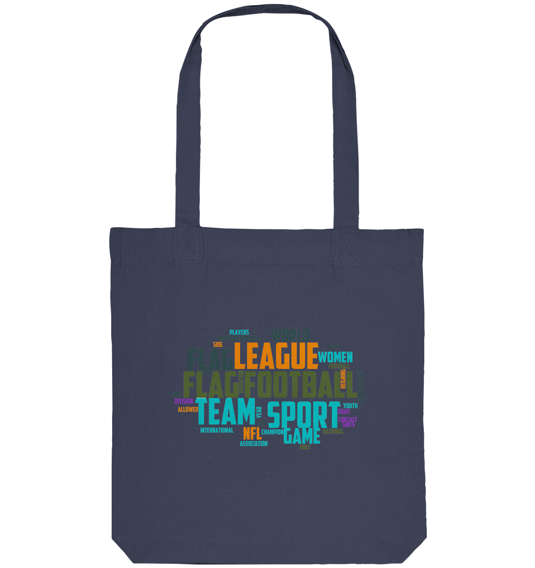 Flag Football Word Bubble - Organic Tote-Bag