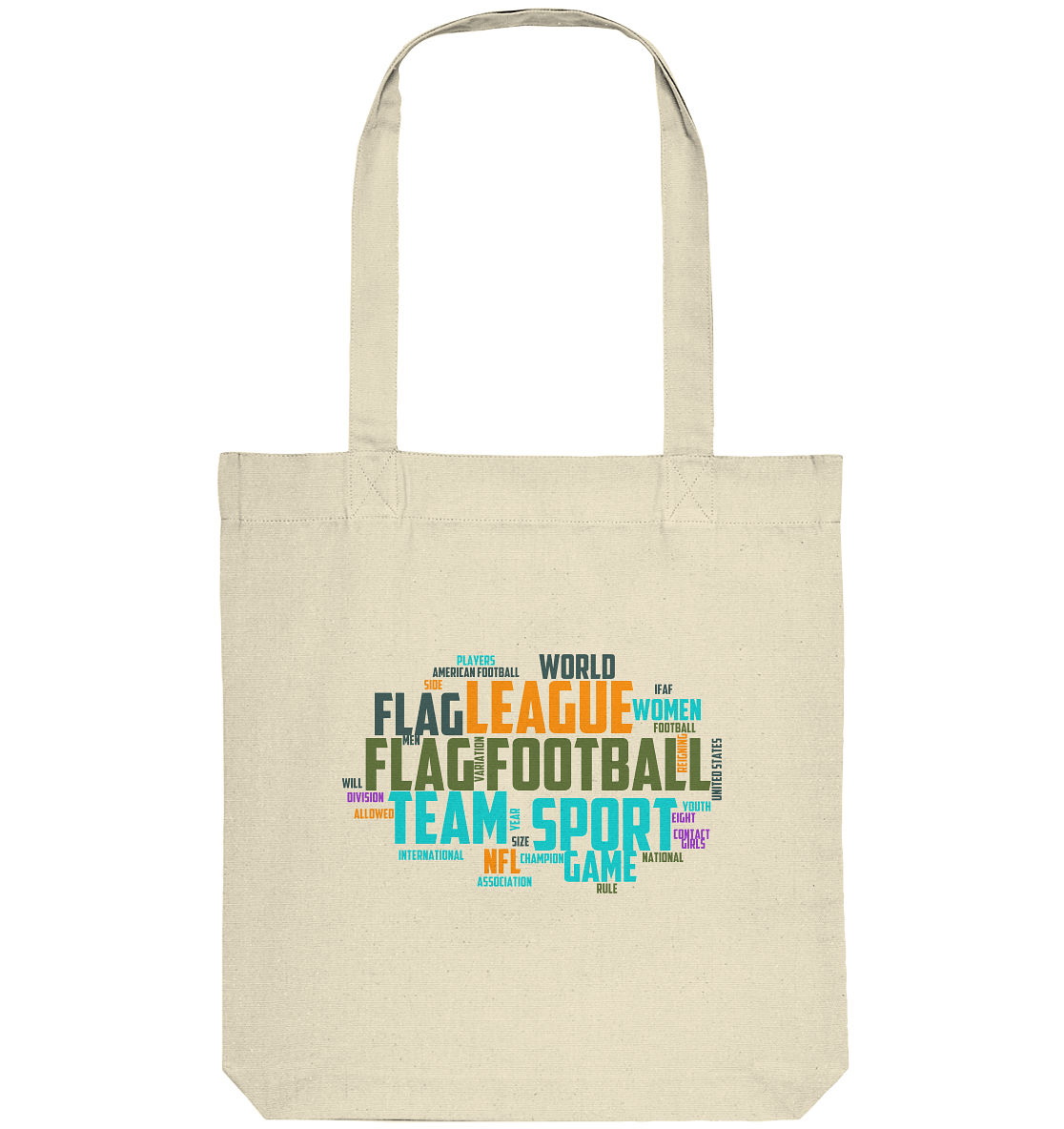 Flag Football Word Bubble - Organic Tote-Bag
