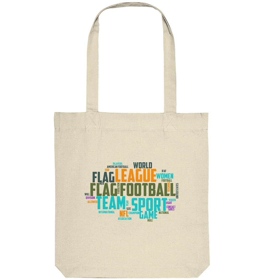 Flag Football Word Bubble - Organic Tote-Bag