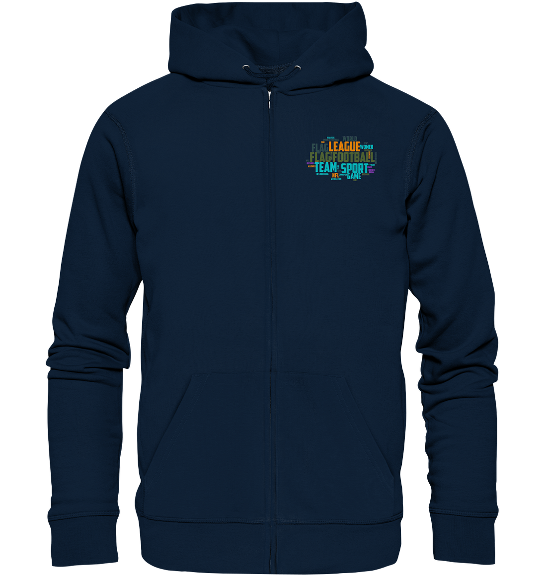 Flag Football Word Bubble - Organic Zipper