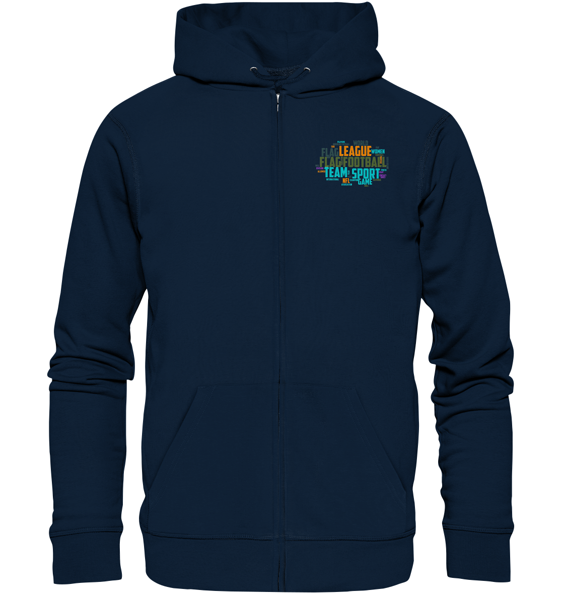 Flag Football Word Bubble - Organic Zipper