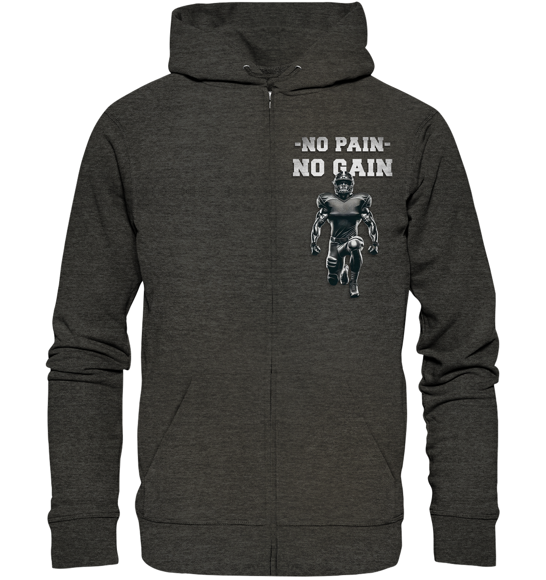 No Pain No Gain Metal  - Organic Zipper