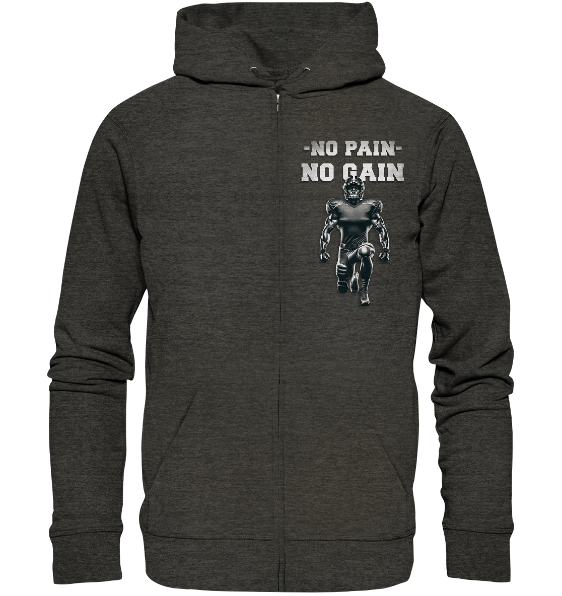 No Pain No Gain Metal  - Organic Zipper