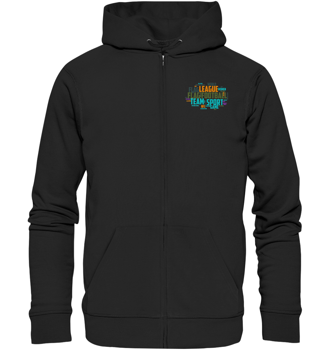 Flag Football Word Bubble - Organic Zipper