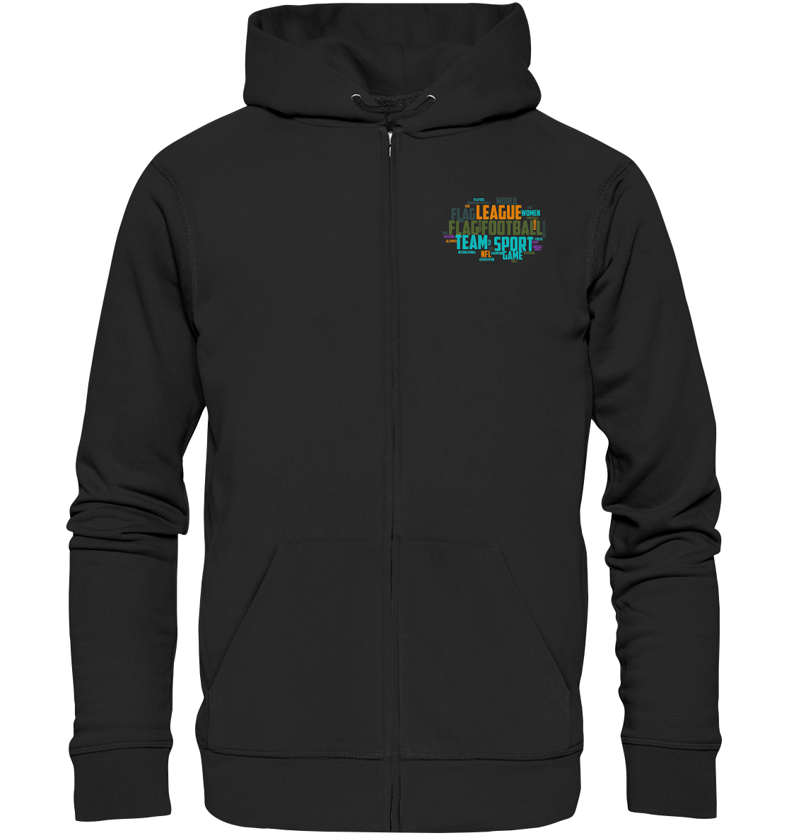 Flag Football Word Bubble - Organic Zipper