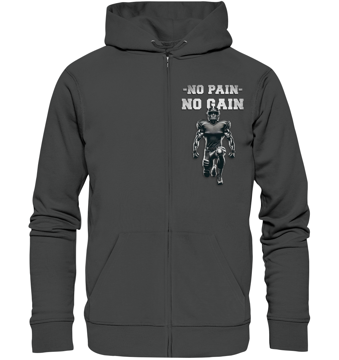 No Pain No Gain Metal  - Organic Zipper