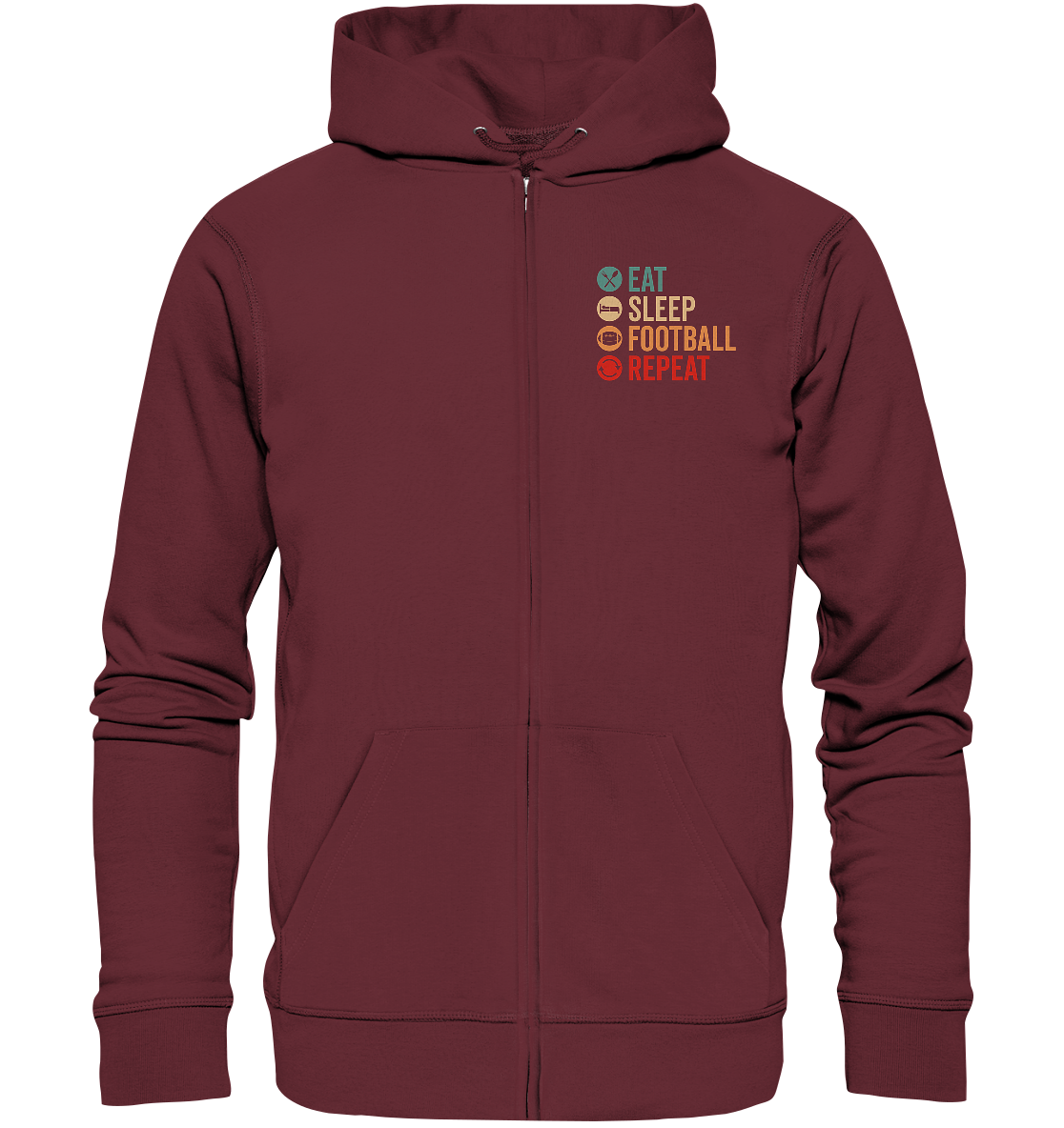 Eat Sleep Football Repeat - Organic Zipper