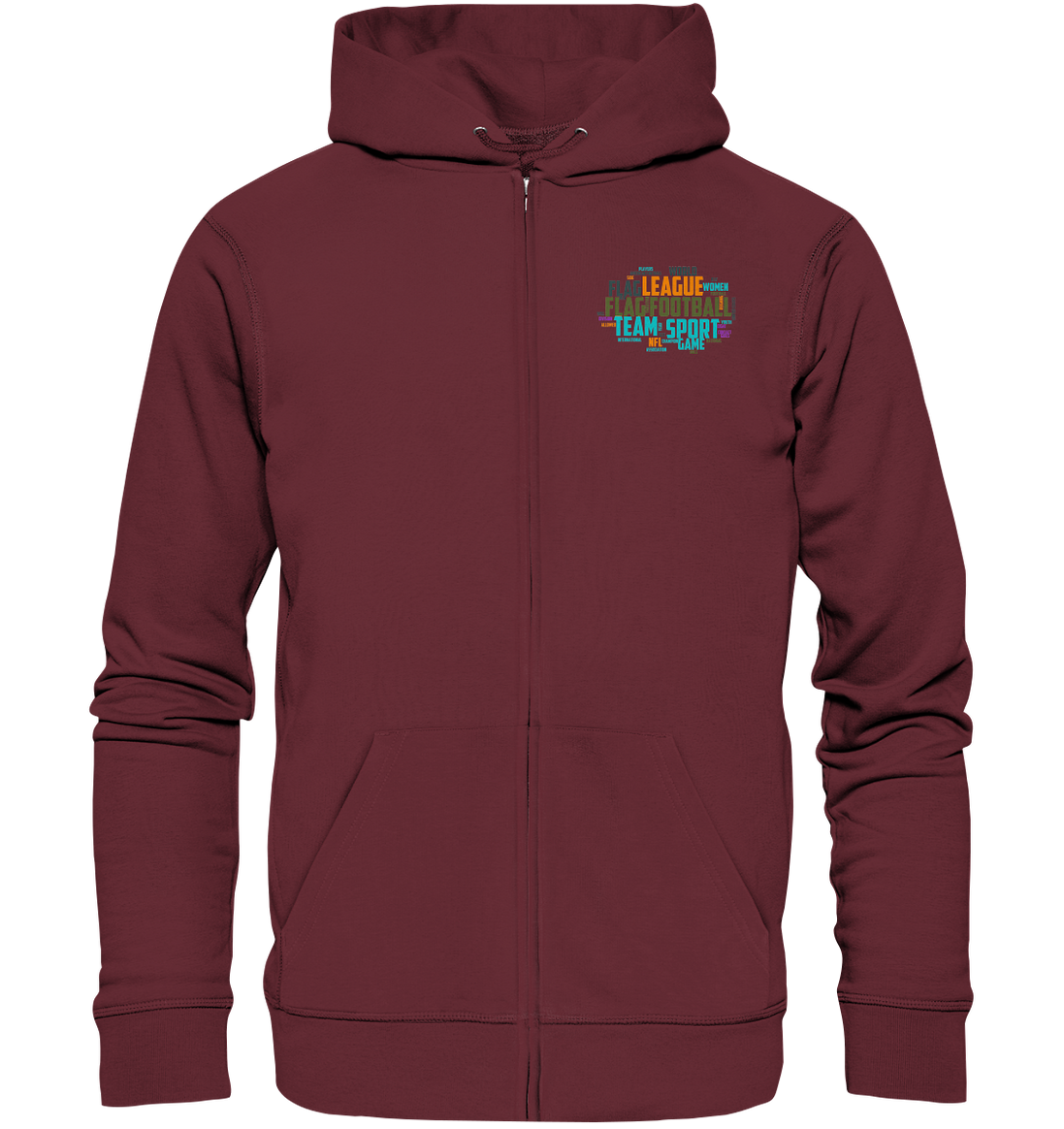 Flag Football Word Bubble - Organic Zipper