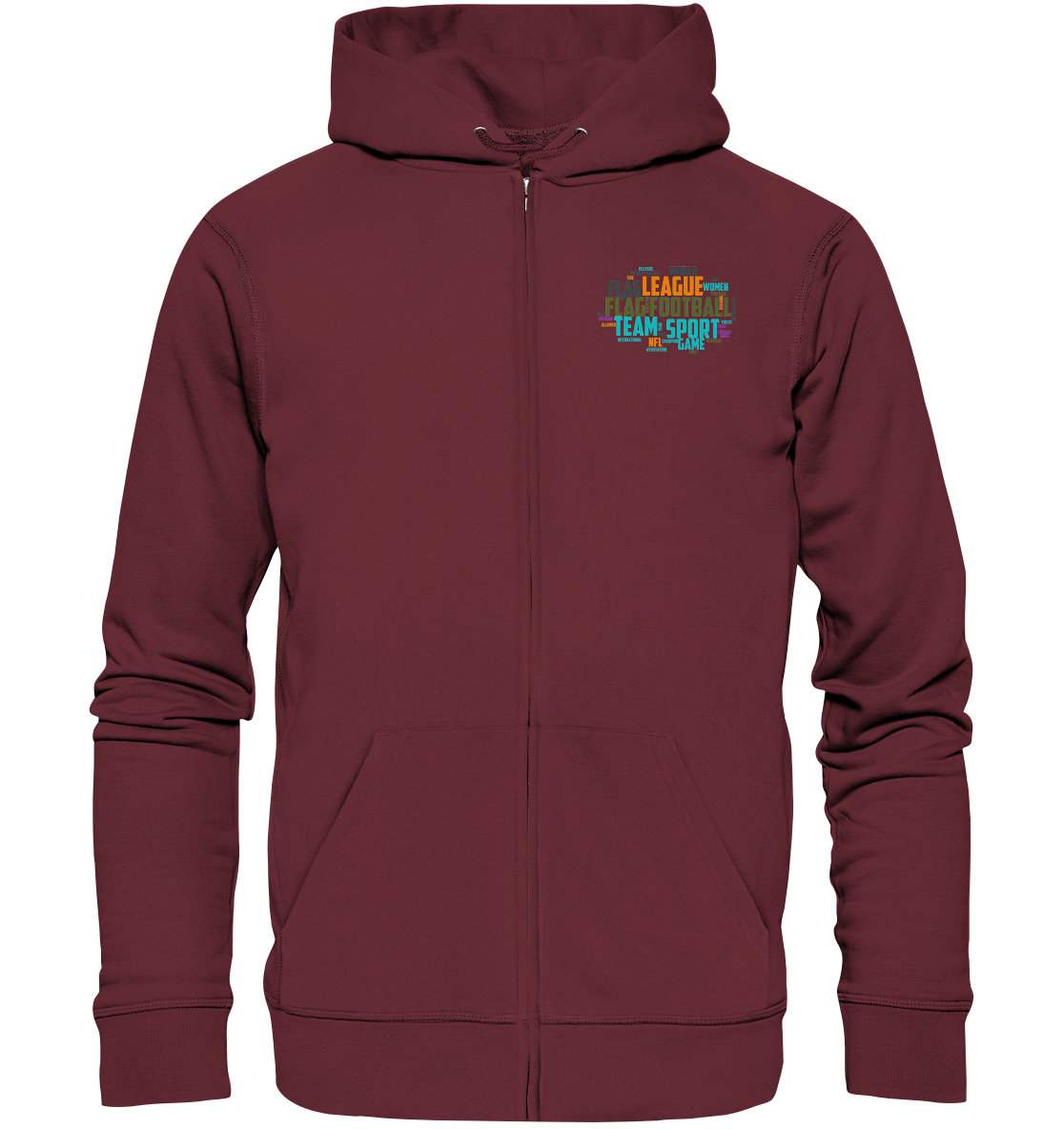 Flag Football Word Bubble - Organic Zipper