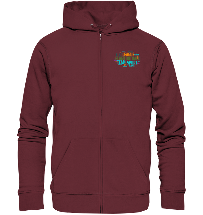 Flag Football Word Bubble - Organic Zipper