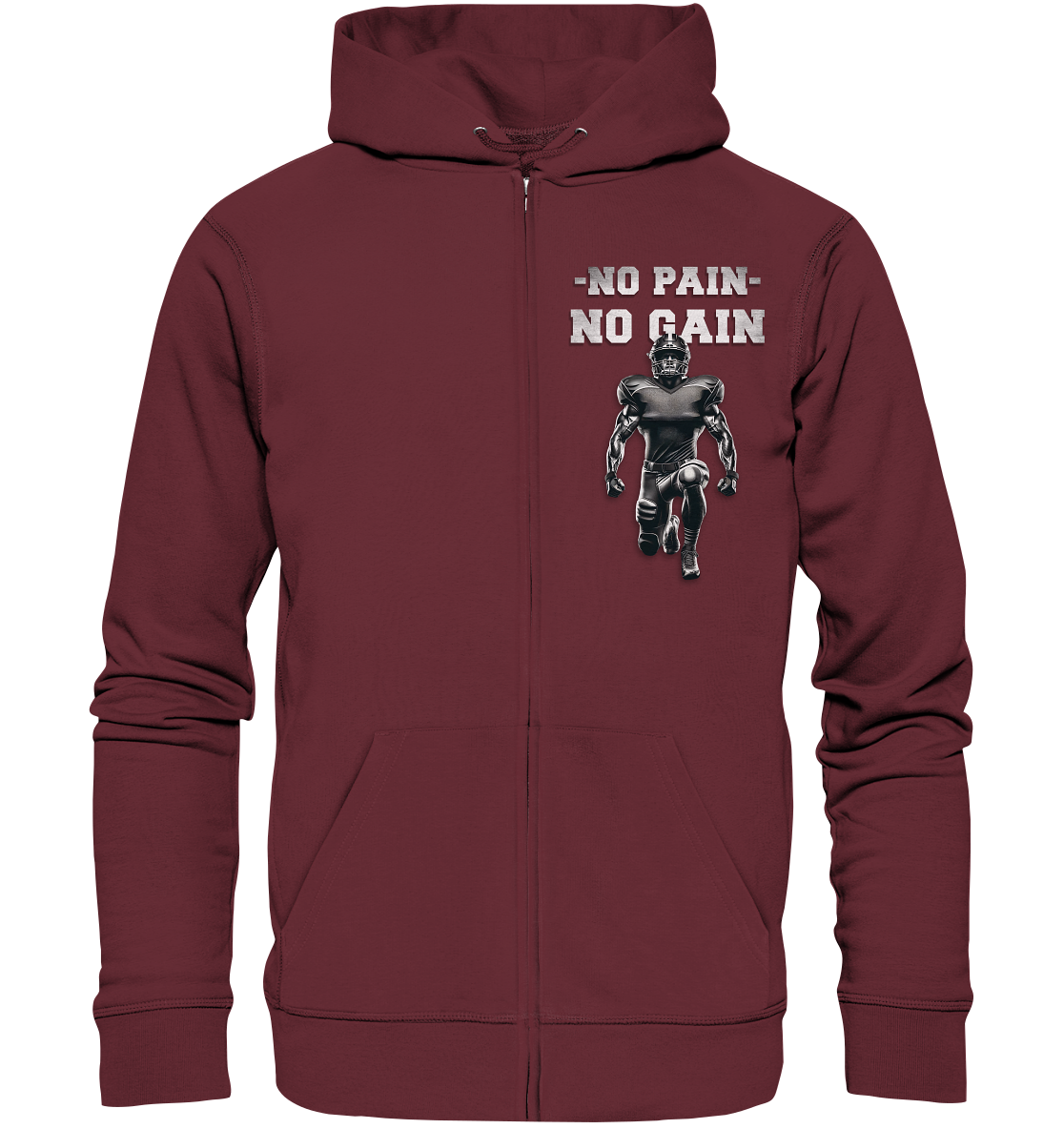 No Pain No Gain Metal  - Organic Zipper