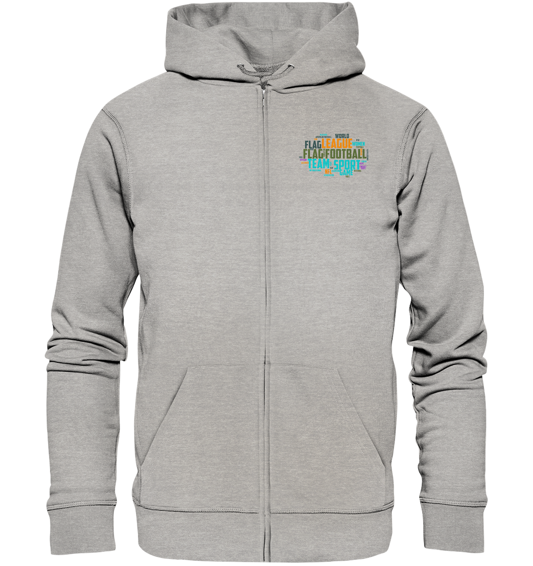 Flag Football Word Bubble - Organic Zipper
