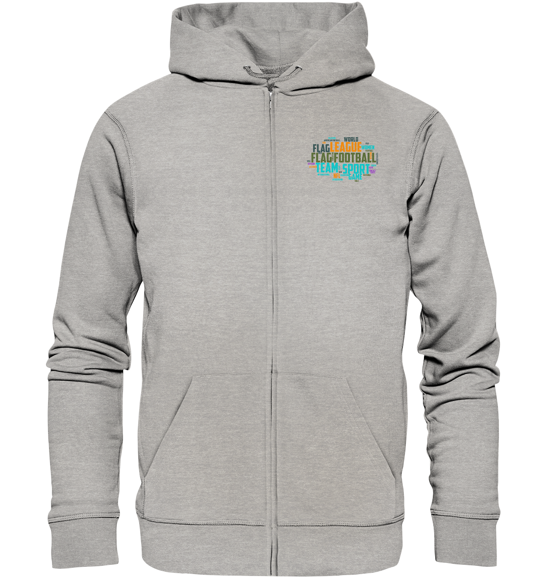 Flag Football Word Bubble - Organic Zipper