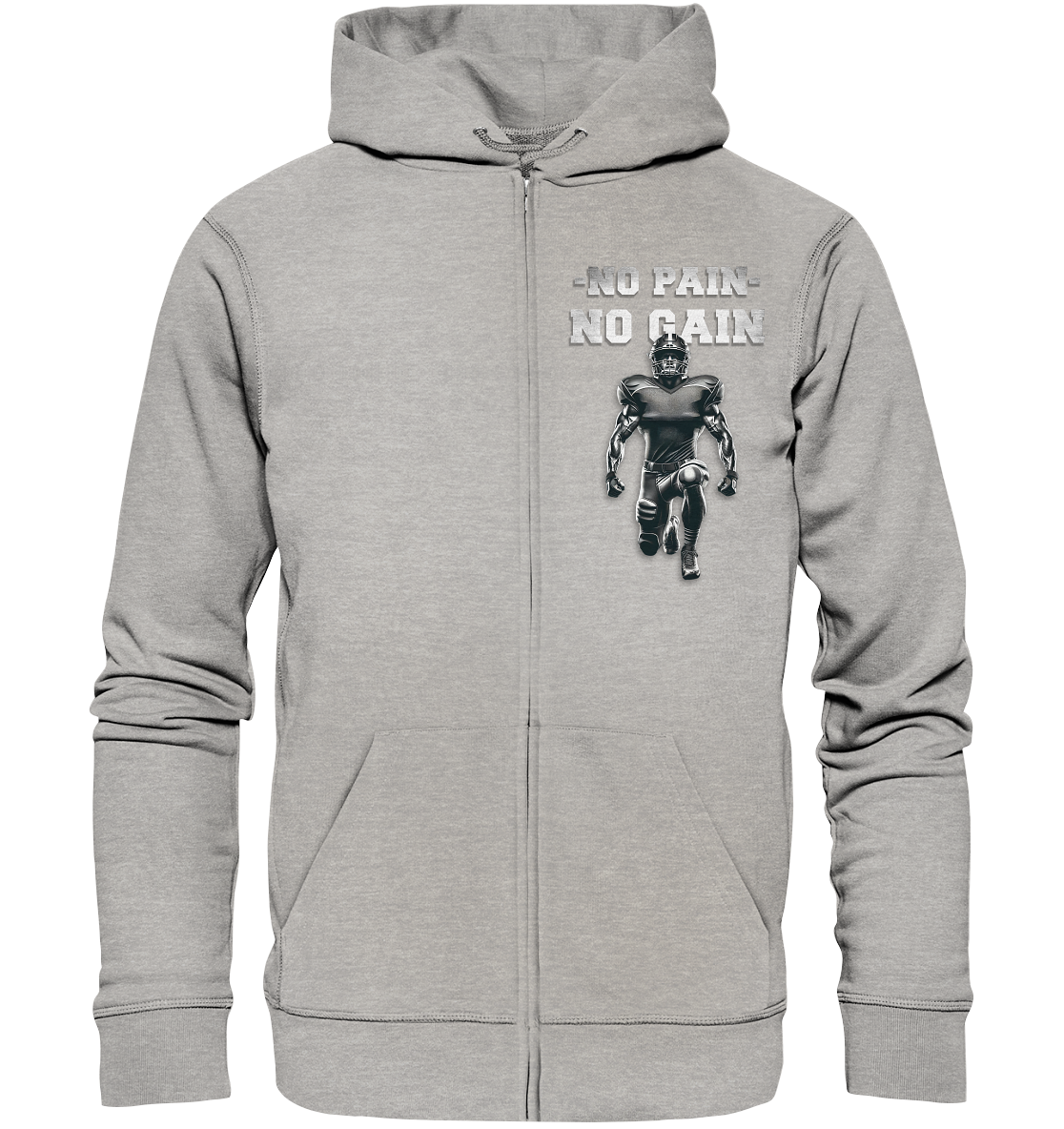No Pain No Gain Metal  - Organic Zipper