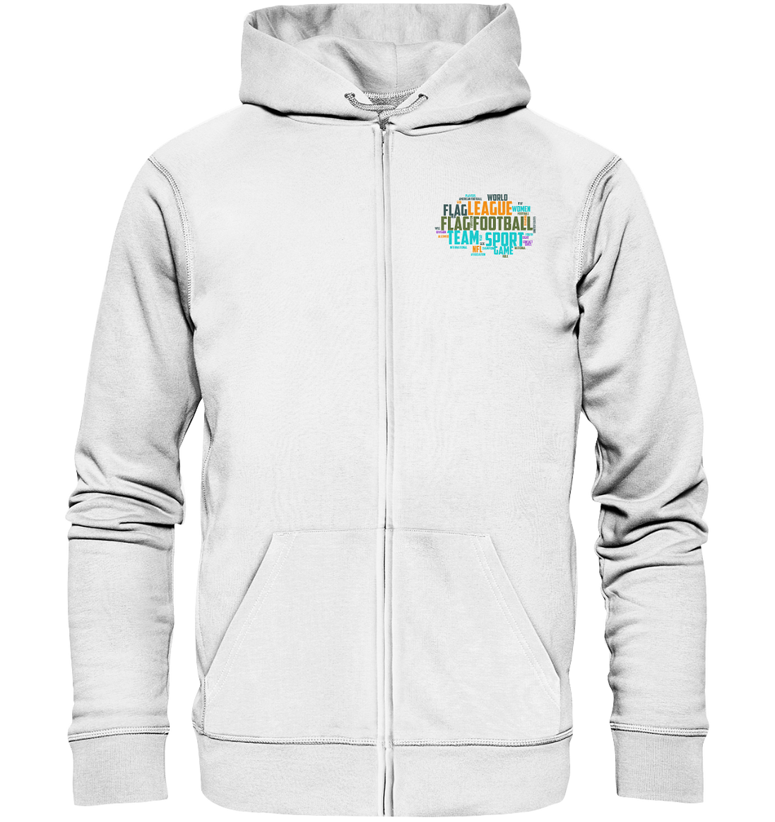 Flag Football Word Bubble - Organic Zipper