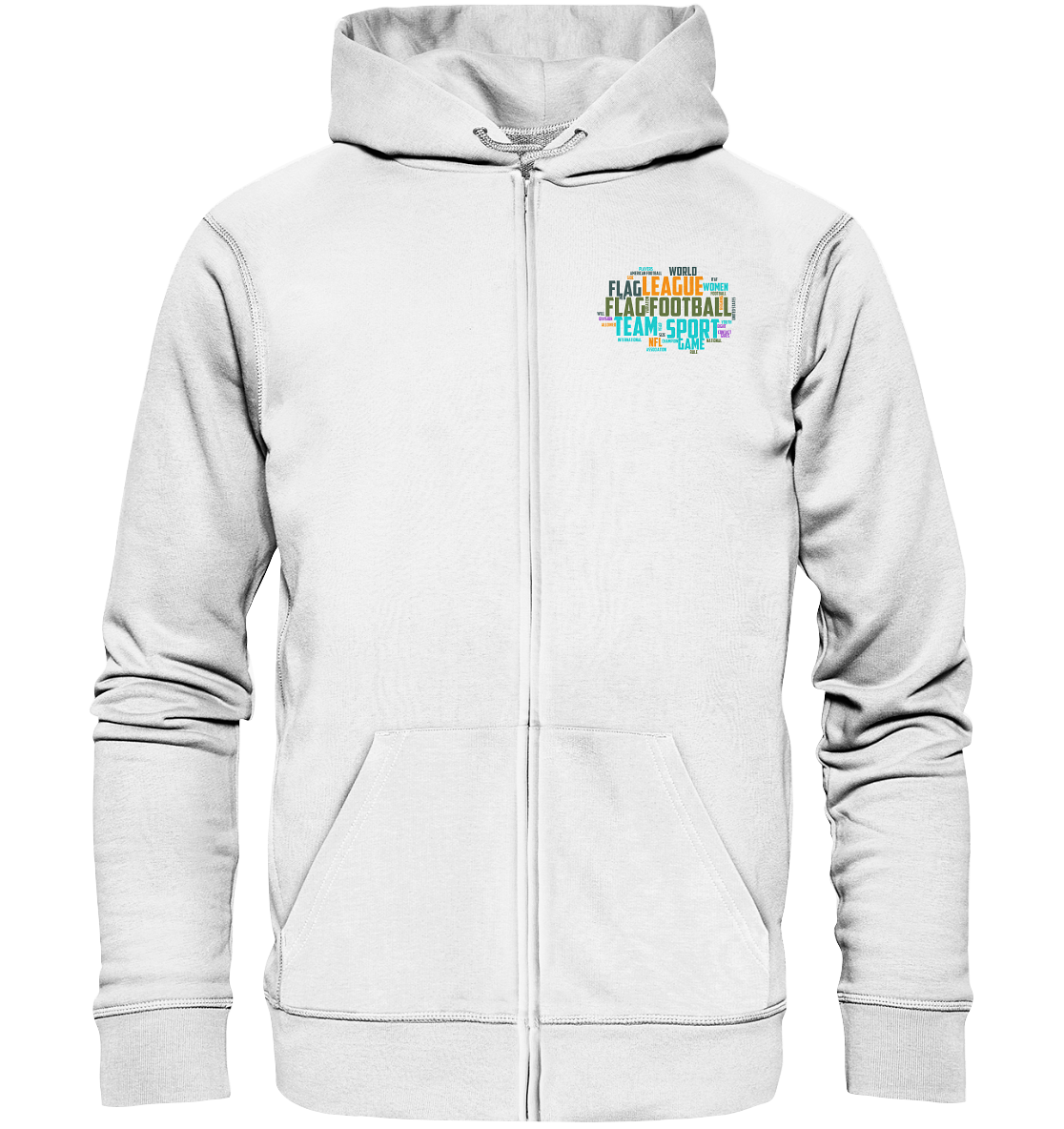 Flag Football Word Bubble - Organic Zipper