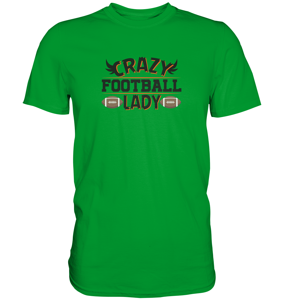 Crazy Football Lady - Premium Classic T-Shirt