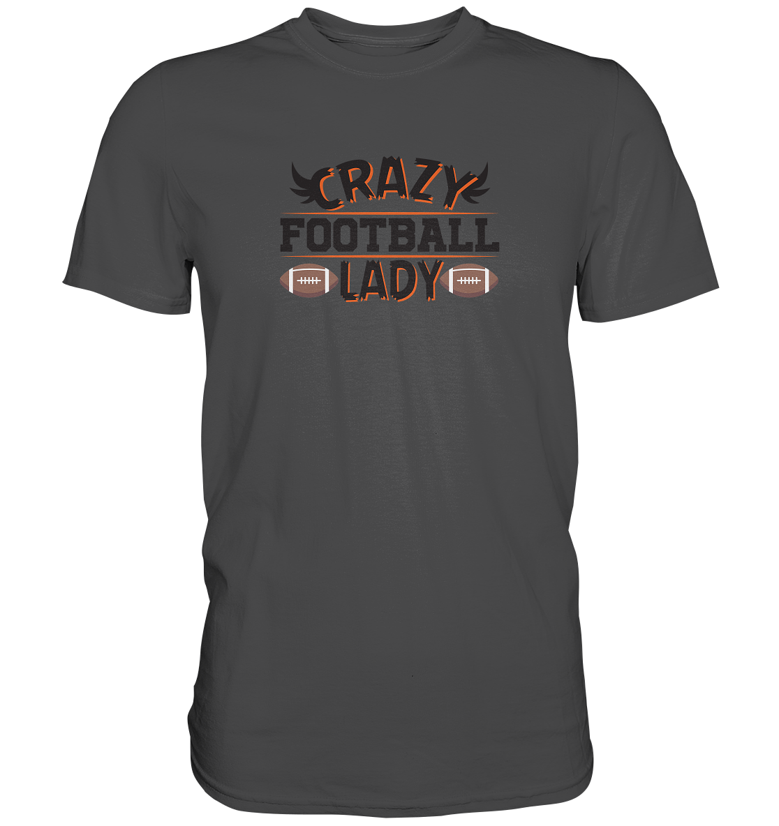 Crazy Football Lady - Premium Classic T-Shirt
