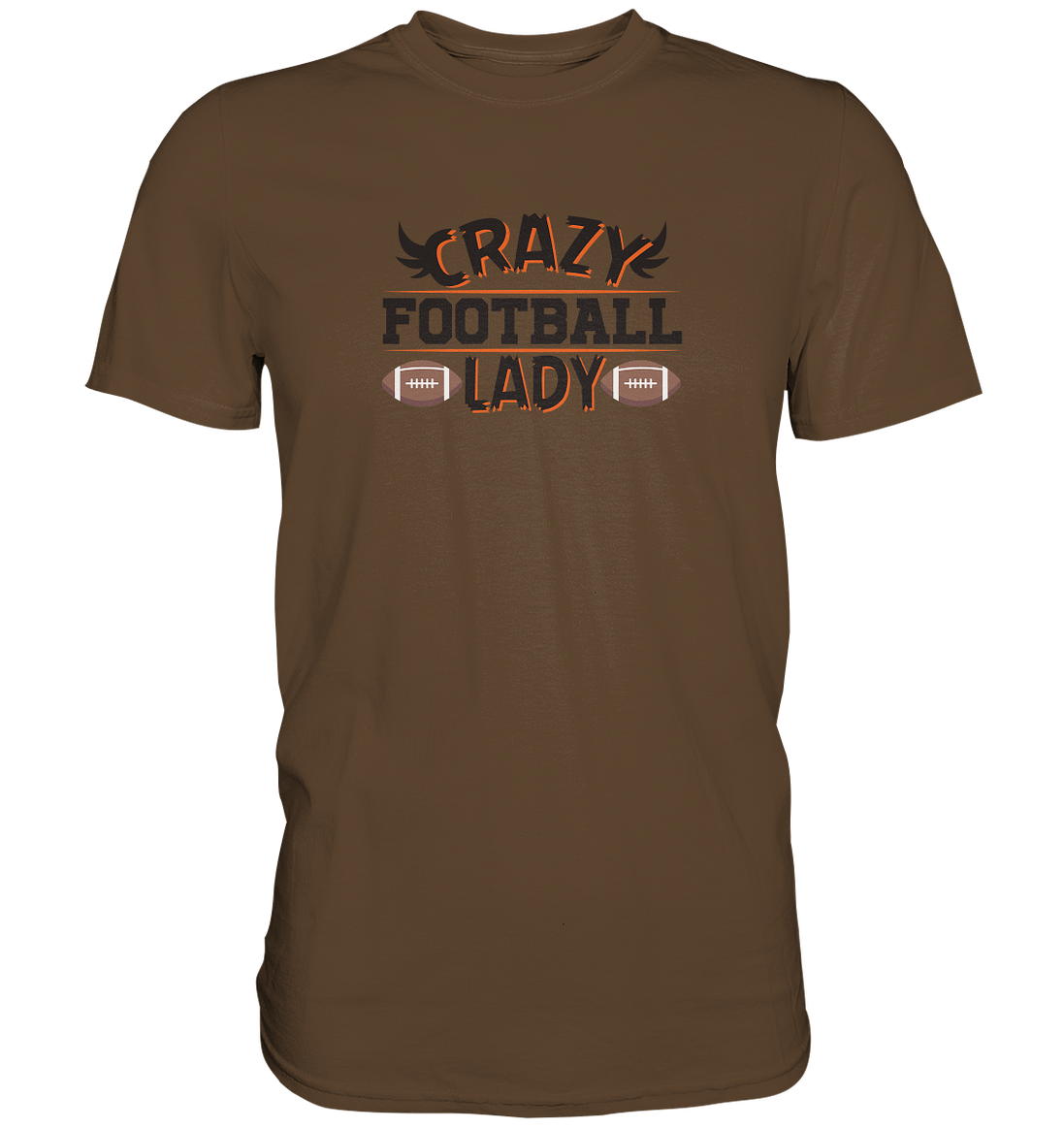 Crazy Football Lady - Premium Classic T-Shirt