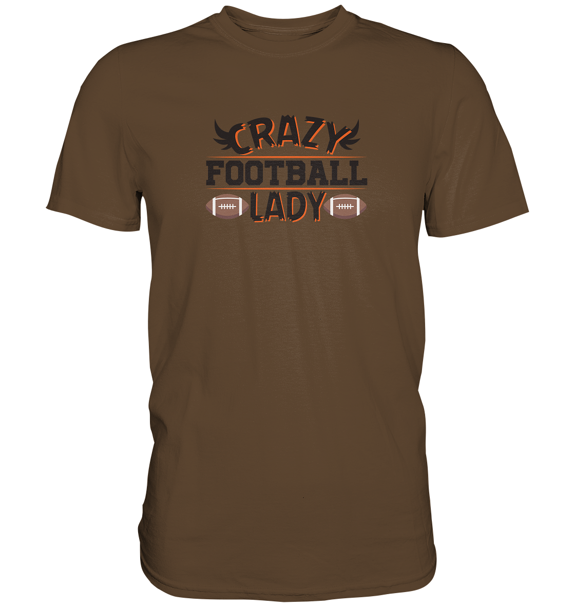 Crazy Football Lady - Premium Classic T-Shirt