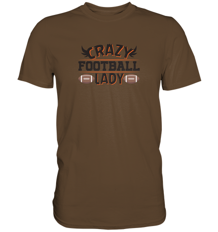 Crazy Football Lady - Premium Classic T-Shirt