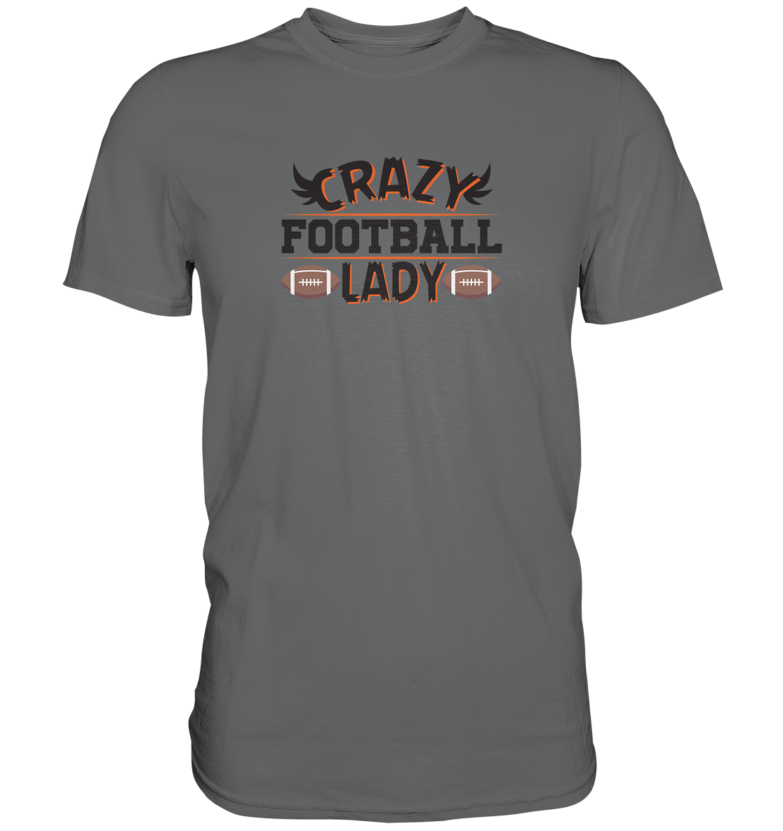 Crazy Football Lady - Premium Classic T-Shirt